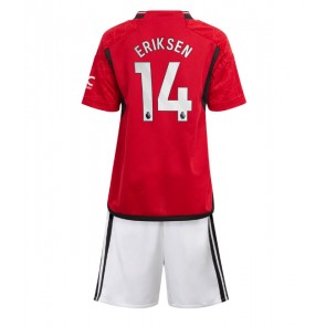 Manchester United Christian Eriksen #14 Hjemmebanesæt Børn 2023-24 Kort ærmer (+ korte bukser)